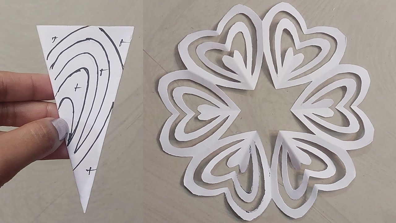 How to make easy and beautiful snowflakes ❄️♥️ #papercraft #snowflakes #part 155