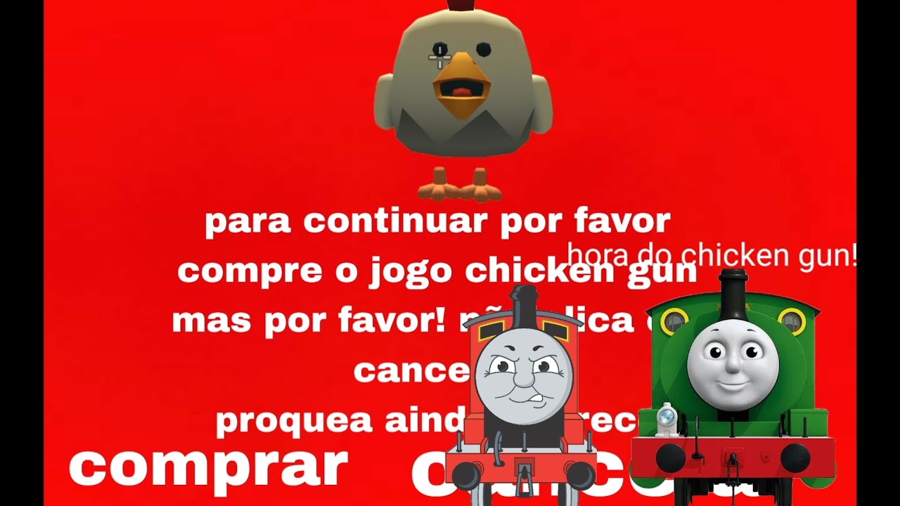 Tela de elimanação de compra do chicken gun mas o percy e james querem ver isso 