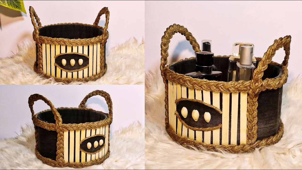 Unique Style of Making A Rope Basket / Diy Craft Ideas / Rope Storage Basket / Hamna Nadeem