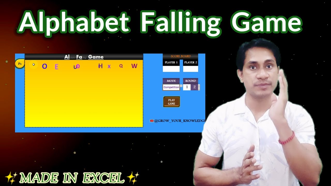 Alphabet Falling Game | MADE IN EXCEL | using VBA coding