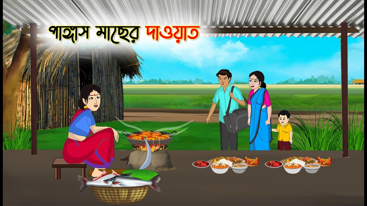 পাঙ্গাস মাছের দাওয়াত | Village Story | Thakumar Jhuli | Bangla Cartoon