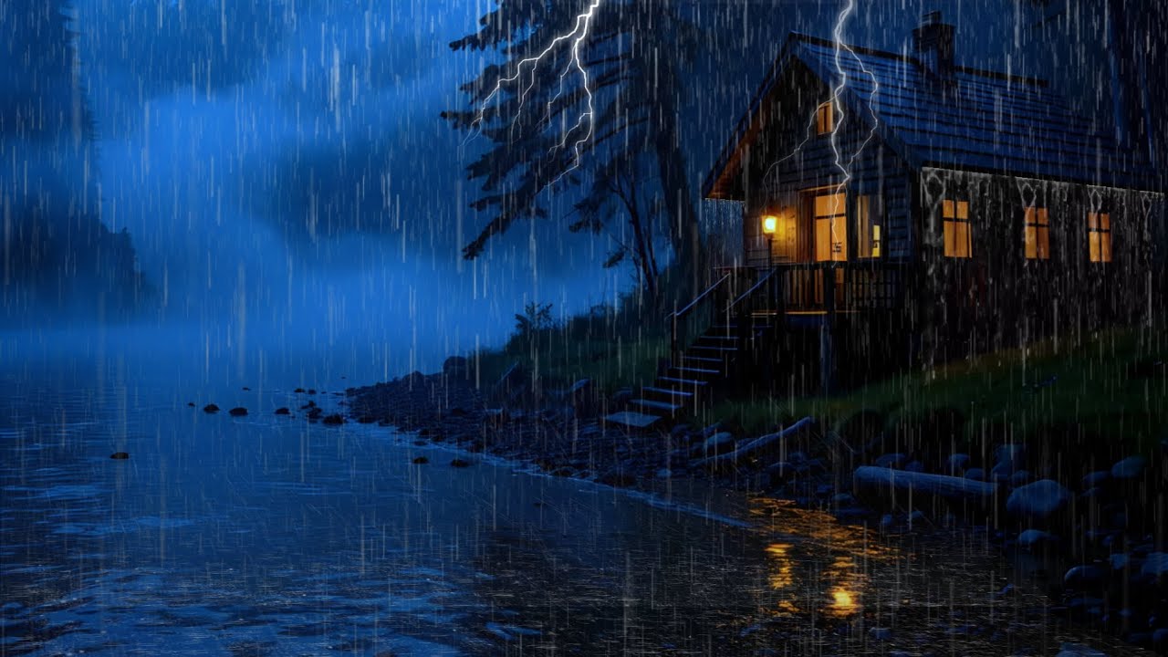 Powerful Rain & Thunder in a Quiet Forest 🌧️ | Deep Sleep Sounds, Relaxing Nature Ambience - 82