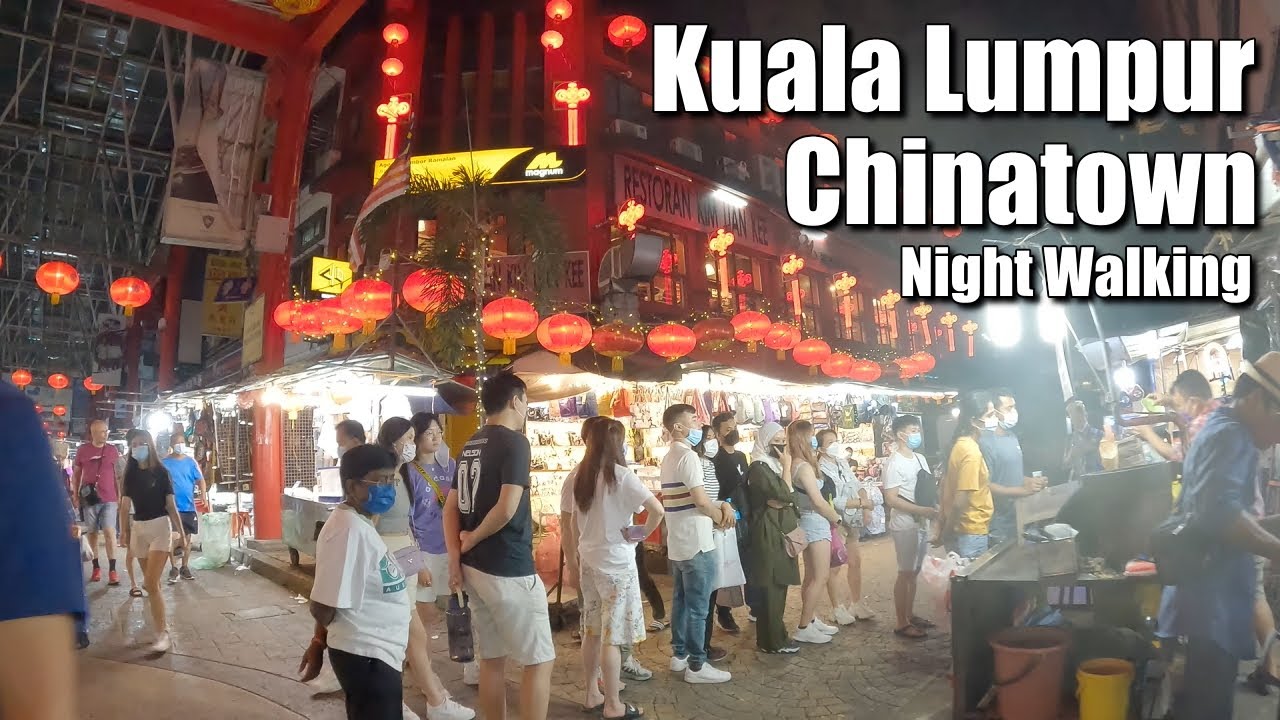 Kuala Lumpur Chinatown Petaling Street Market night walking - Malaysia 4K POV video