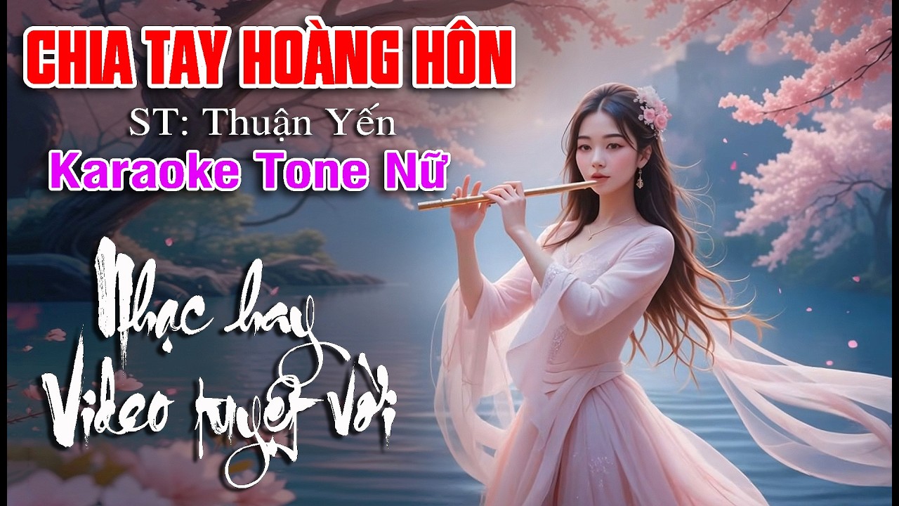 Karaoke CHIA TAY HOÀNG HÔN. Tone Nữ. Nhạc chuẩn dễ hát l Bình Minh _karaoke