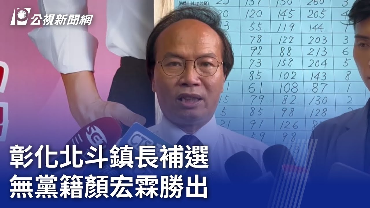 彰化北斗鎮長補選 無黨籍顏宏霖勝出｜20230805 公視晚間新聞