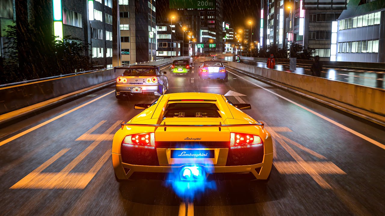 Midnight HIGHWAY BATTLE in a Built Lamborghini Murciélago LP 640 | Gran Turismo 7 [PS5 4K]