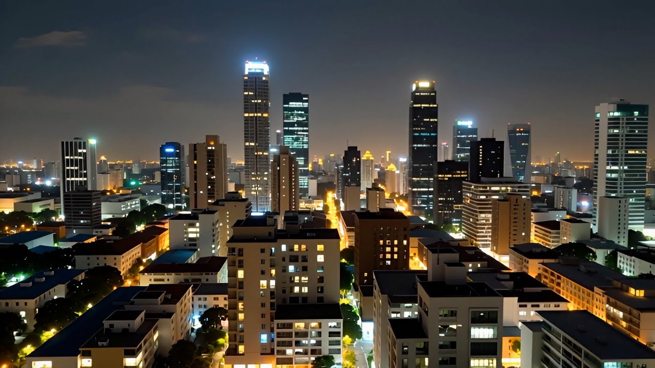 Manila Night Skyline Ambience for Sleep & Prayer | Calm City Lights 1 Hour