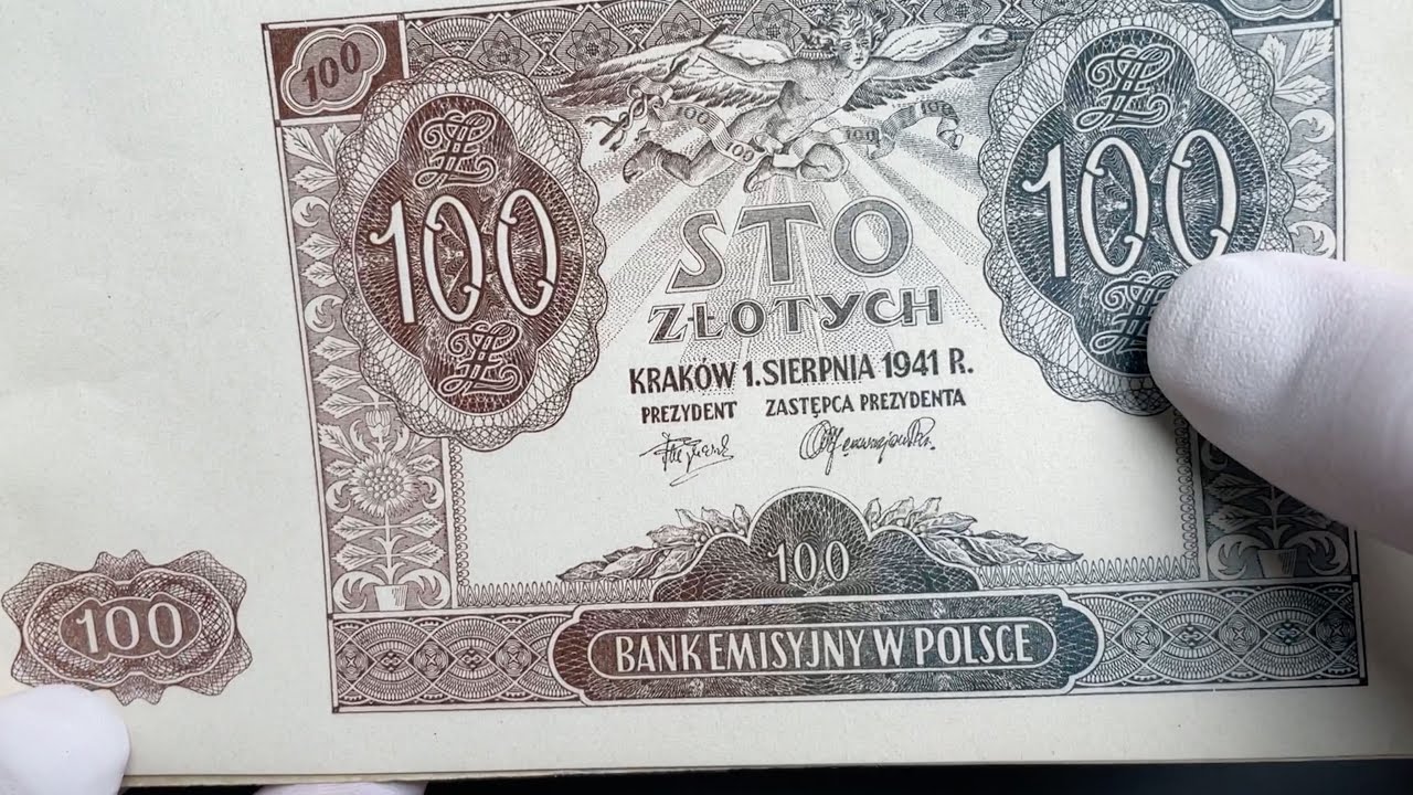 Jak się robi banknoty - prezentacja poprzez pokazanie warstw druku banknotu 100 zł 1941