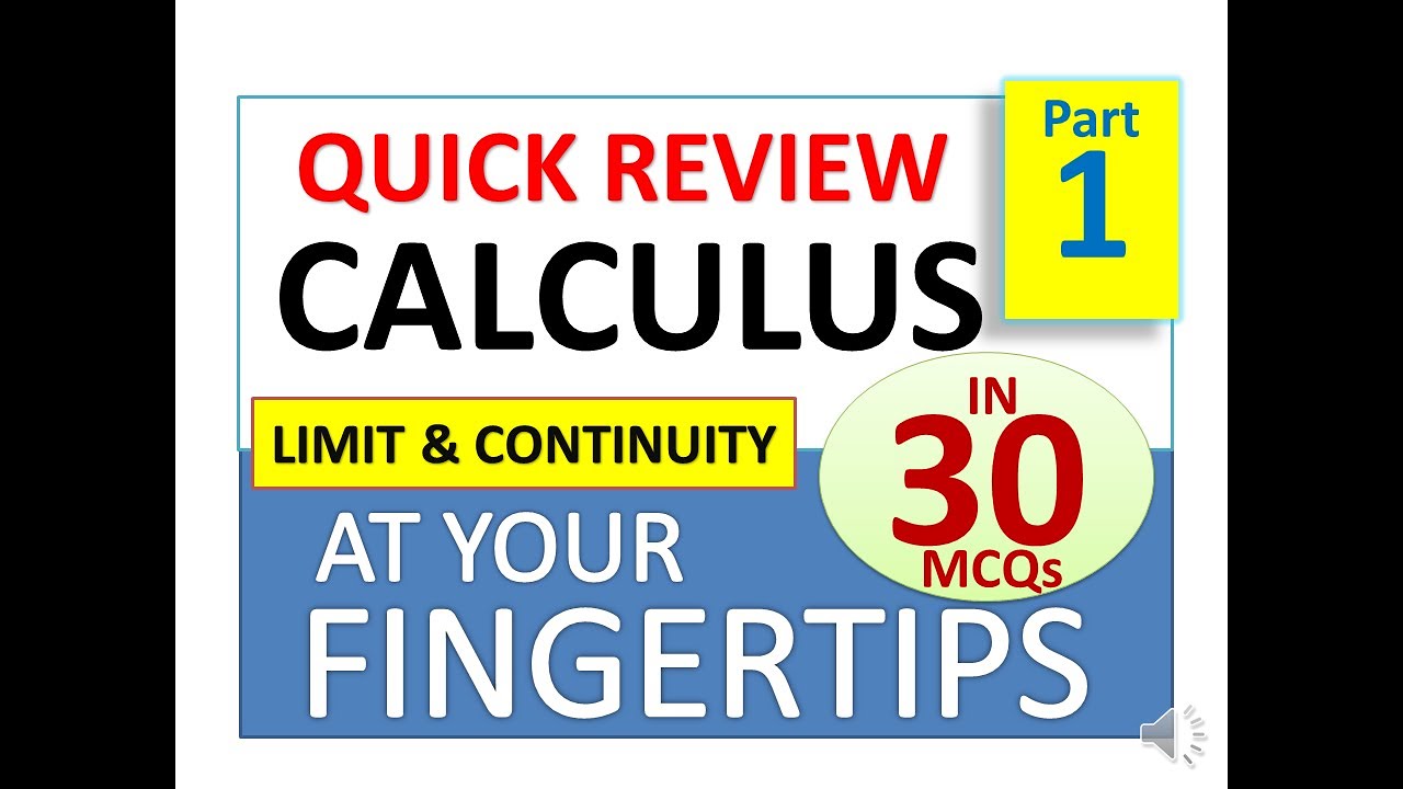Calculus in 30 MCQs | Quick Review | PPSC| Part-I |