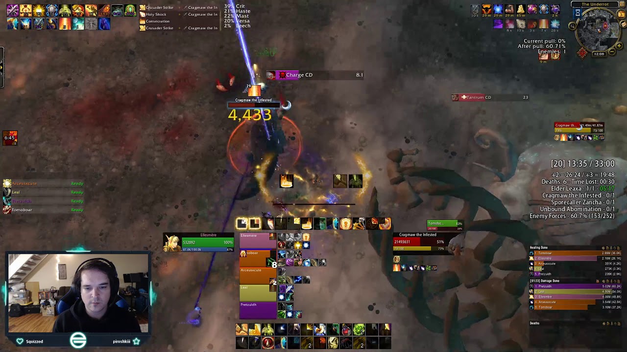 +20 Underrot s4 - M+ Holy Paladin 50k DPS Overall