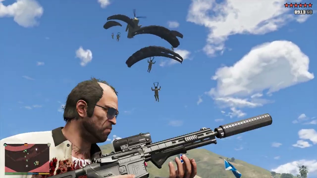 GTA 5 - Pacific Bluffs Cartel Shootout + Ten Star Escape