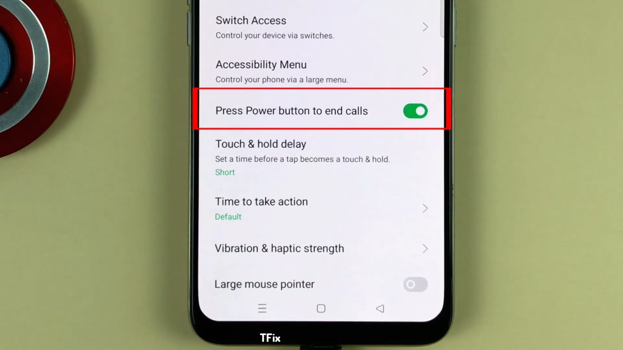 Press Power button to end calls on OPPO Reno2 F Android 11