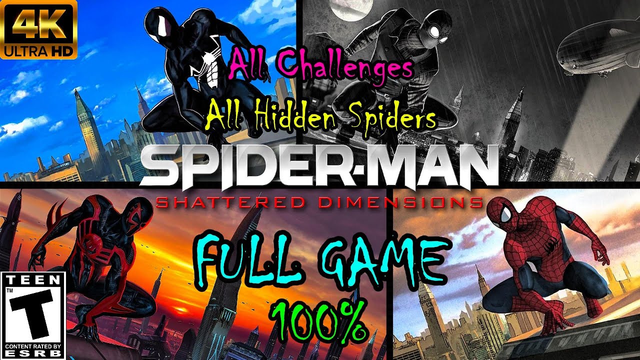 Spider-Man: Shattered Dimensions - 100% Full Playthrough (All Challenges, Hidden Spiders)