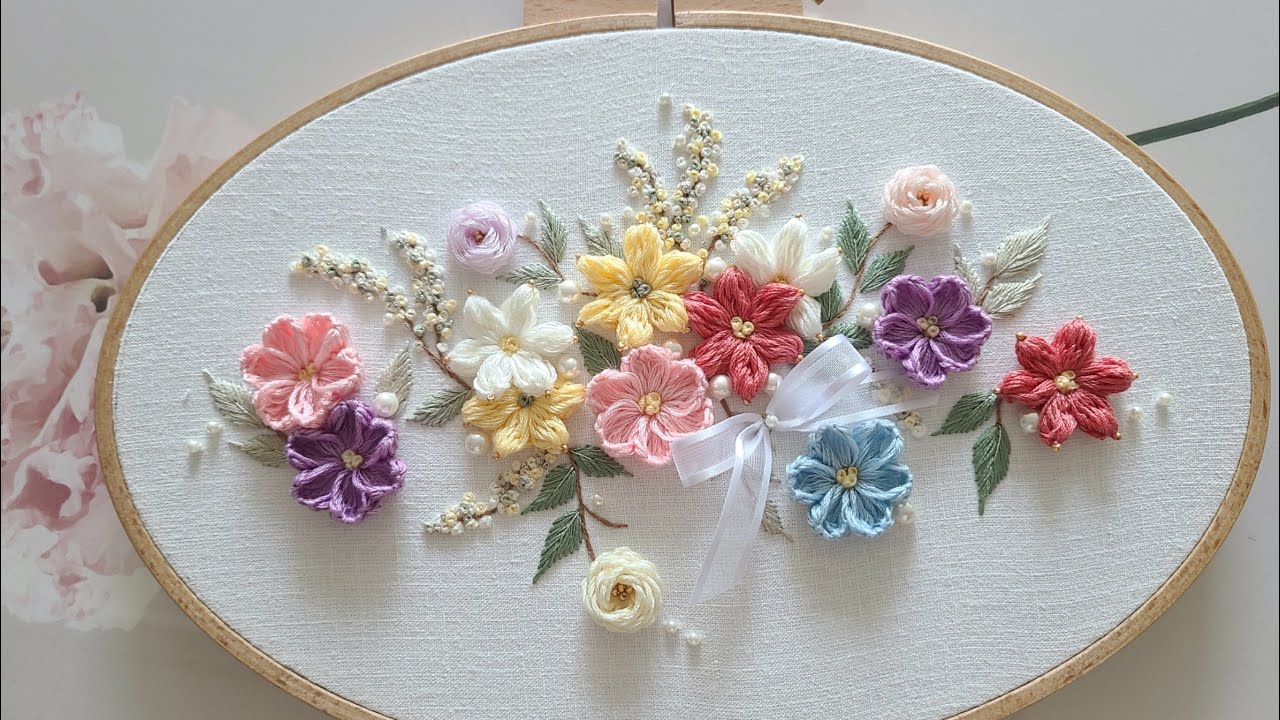 프랑스자수 | 웰컴 꽃자수 Welcome flower embroidery