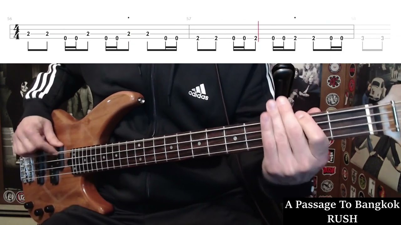 A Passage To Bangkok by Rush - Bass Cover with Tabs Play-Along