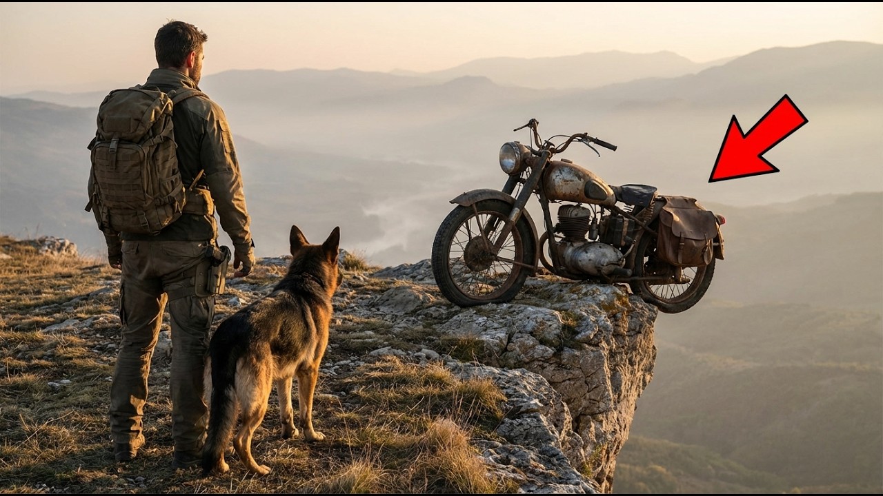 Veteran and His Dog Discovered a Rusted Motorcycle on a Cliff — The Owner Was Never Found