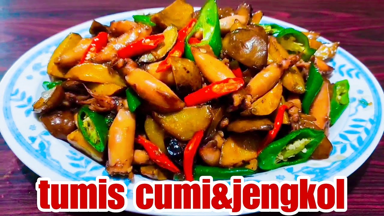 Tumis cumi dan jengkol pedas manis