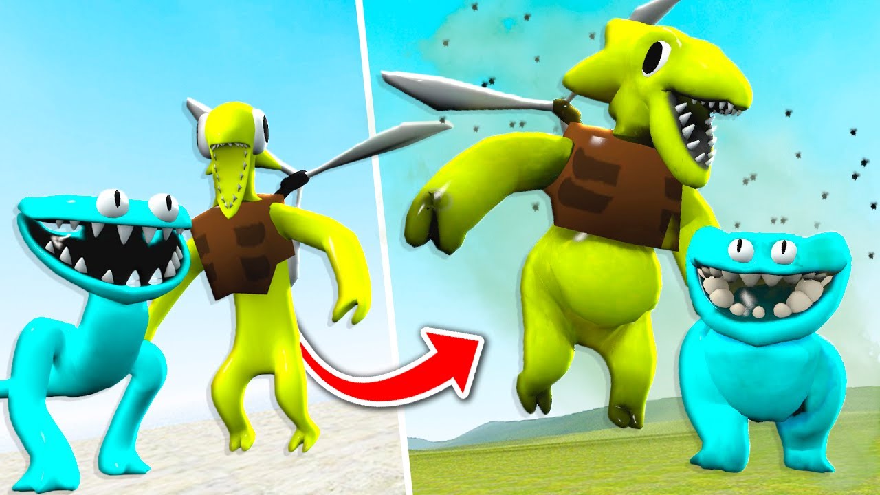 Rainbow Friends 2 but you can FEED THEM?! (Yellow and Cyan)