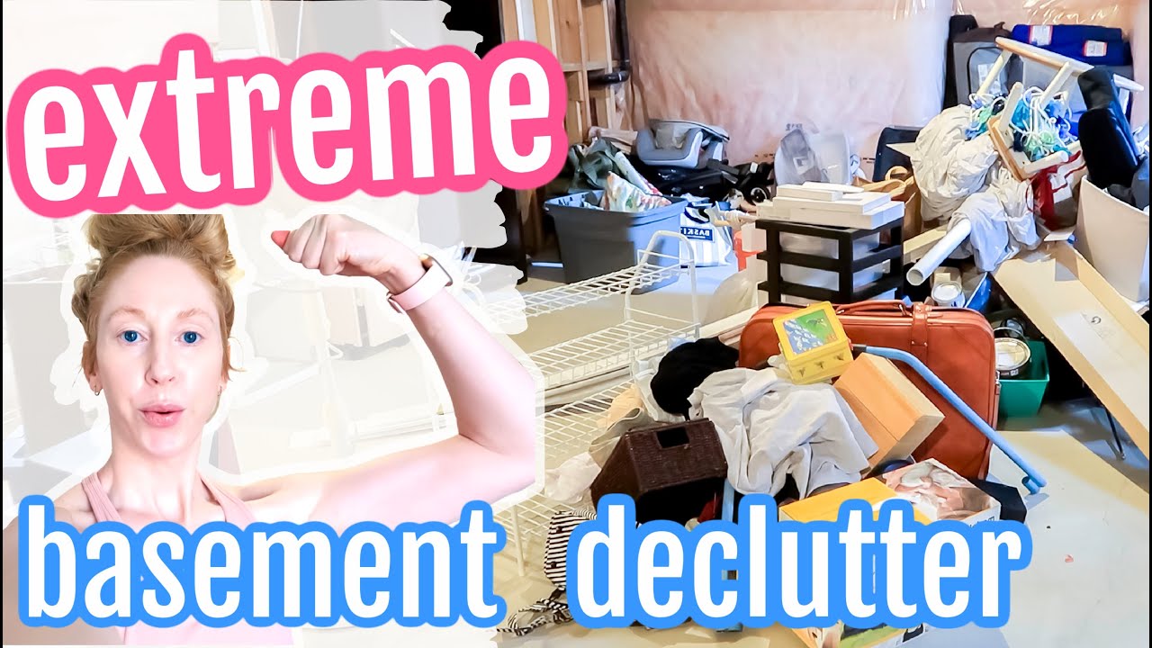 ULTIMATE COMPLETE DISASTER BASEMENT DECLUTTER AND CLEAN WITH ME!