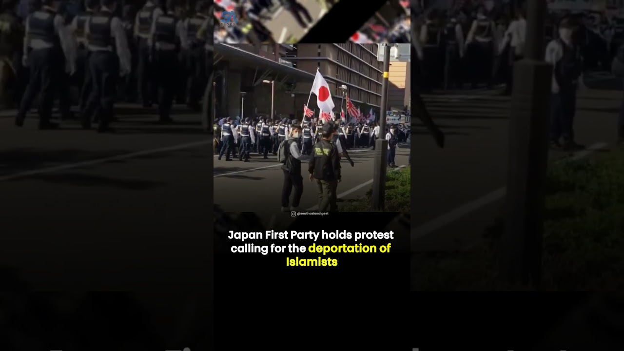 The Japan First Party recently staged a protest demanding the deportation of Islamists from Japan.