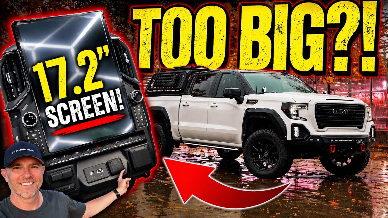 AUCAR 17.2” Tesla-Style Screen Installed! BIG Upgrade for GMC Sierra & Silverado