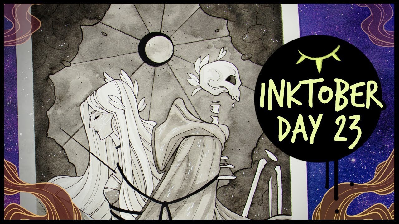 🌙 Inktober Day 23 • Drawing a MIni Mural • Pen and Ink Wash
