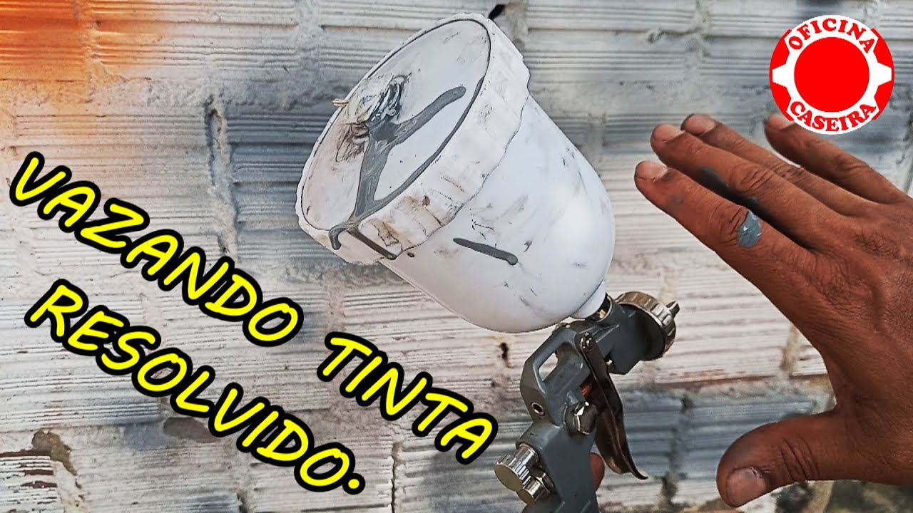 PISTOLA DE PINTURA VAZANDO TINTA, ESTA É UMA STELS.