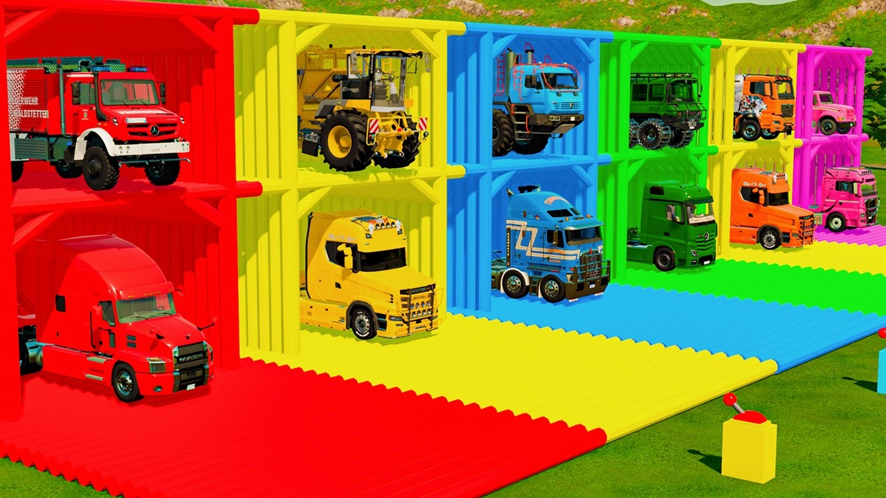 TRANSPORTING FIRE TRUCK, GARBAGE TRUCK & BIG TRUCKS by MAN TRANSPORTER! Farming Simulator 22