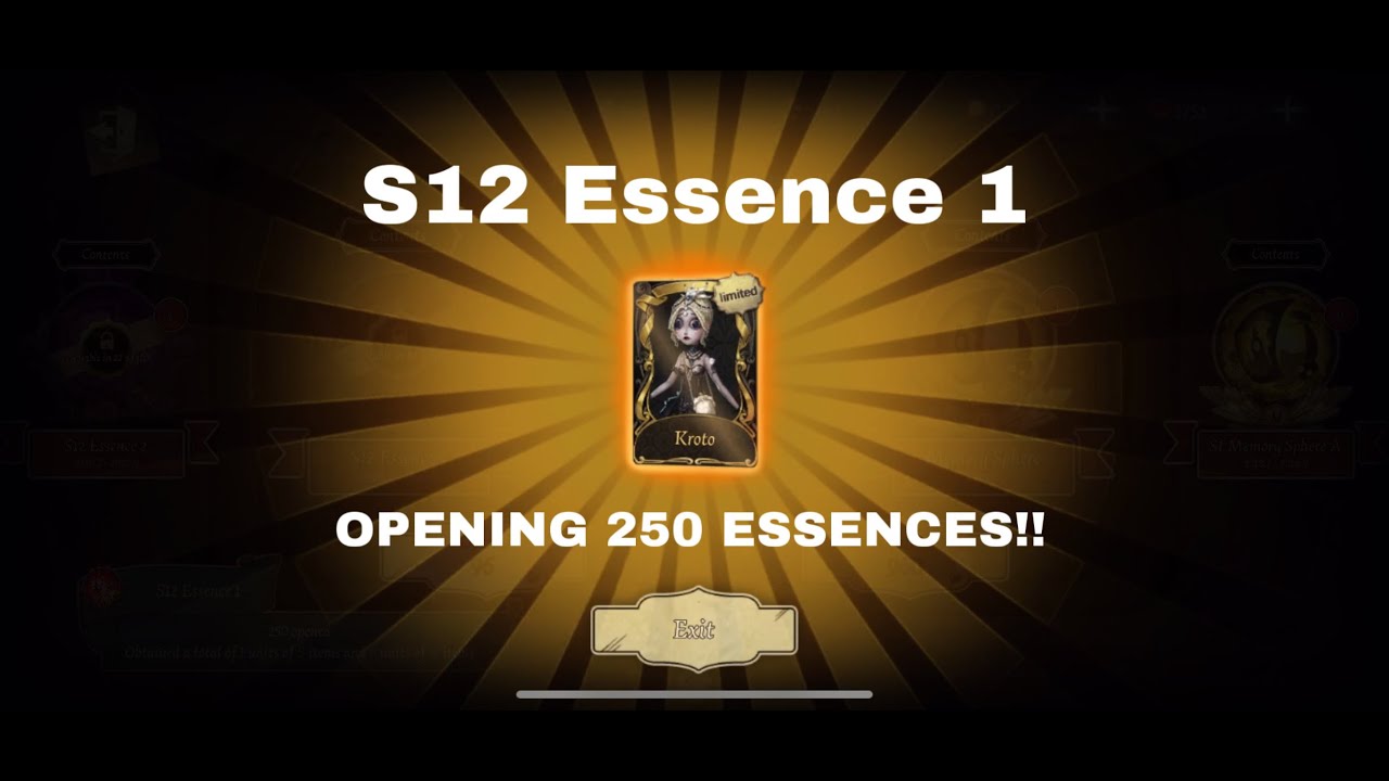 IDENTITY V | OPENING 250 ESSENCES TO GET KROTO
