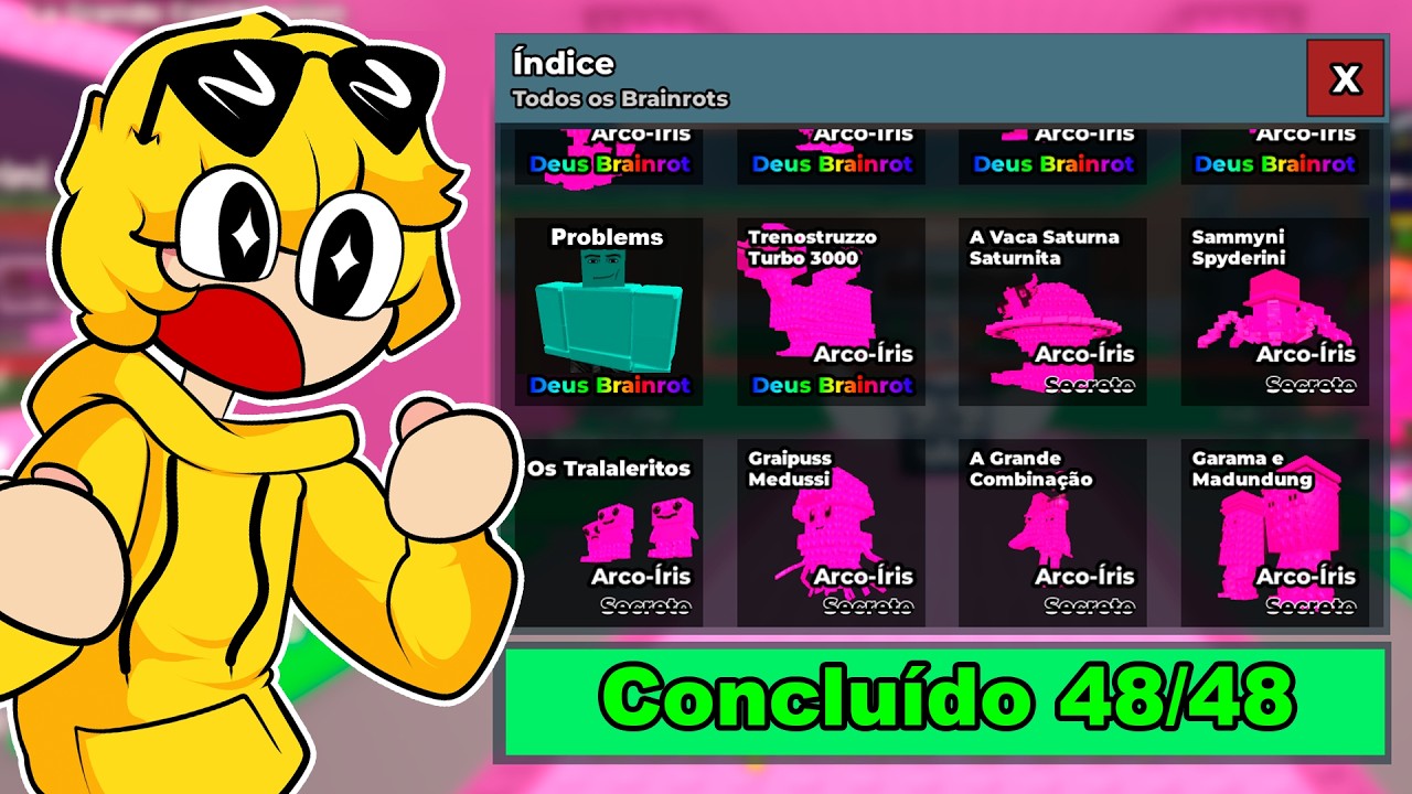 Consegui TODOS OS BRAINROTS RAINBOW no ROUBE UM BRAINROT!