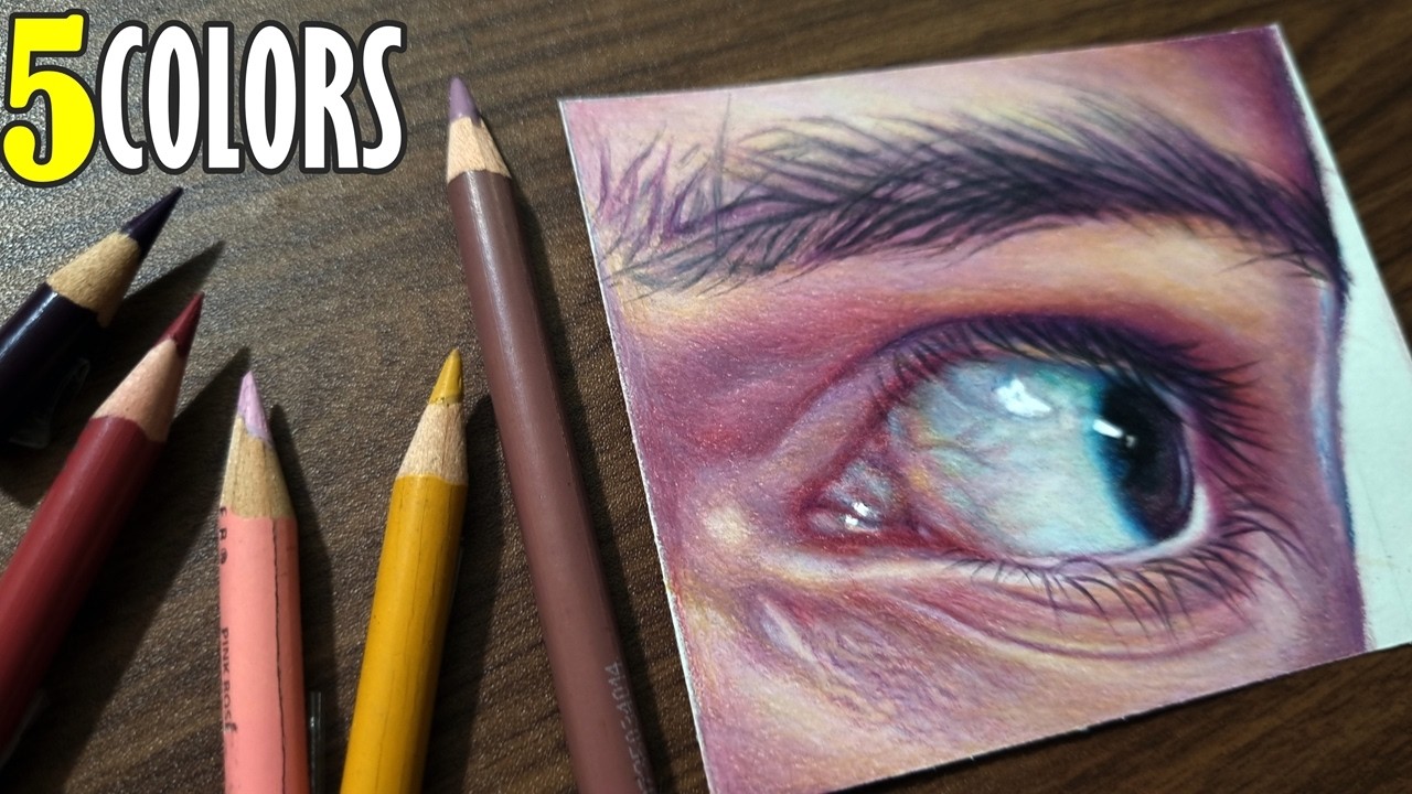 Look😱 ONLY 5 Colored Pencils for Realistic Skin? (Full Process Tutorial)