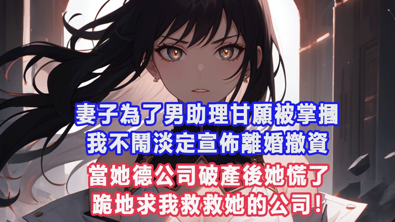妻子為了男助理甘願被掌摑，我不鬧淡定宣佈離婚撤資，當她德公司破產後她慌了，跪地求我救救她的公司！#出軌小說 #愛情故事 #白月光 #幸福人生#生活经验 #情感故事