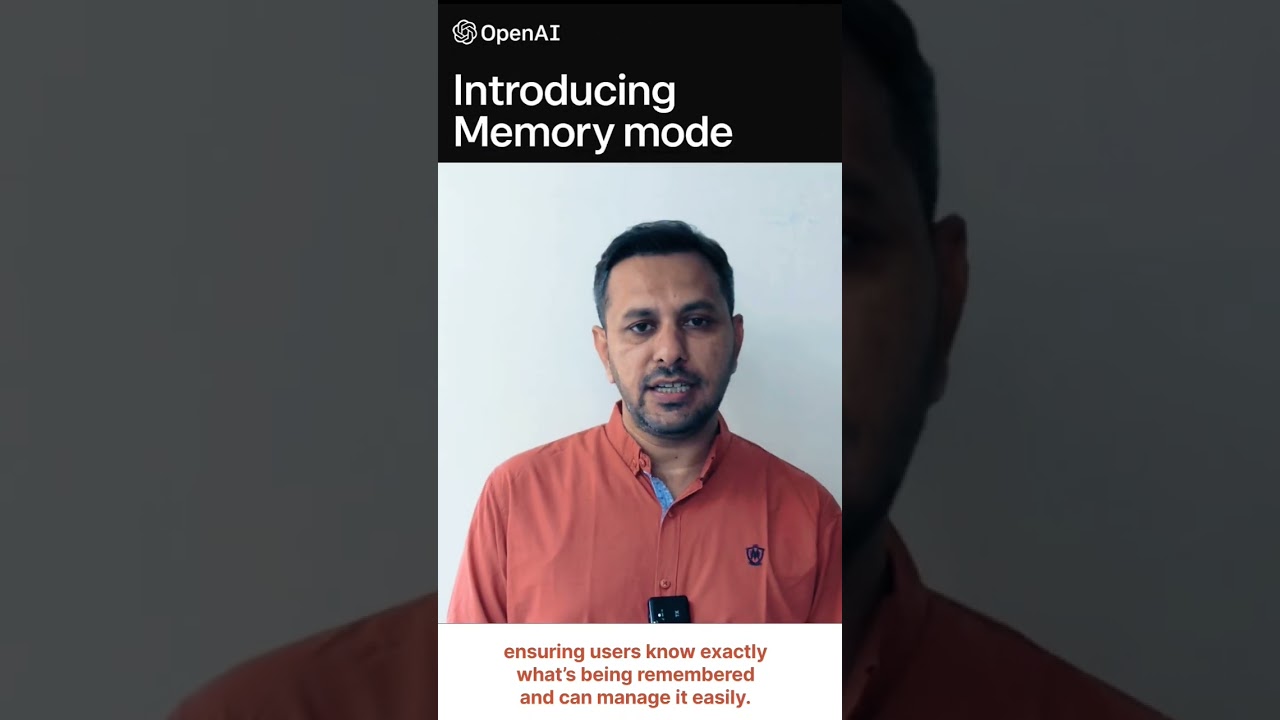 OpenAI Memory mode on for ChatGPT & New Controls #chatgpt #shorts #memorymode #aitools