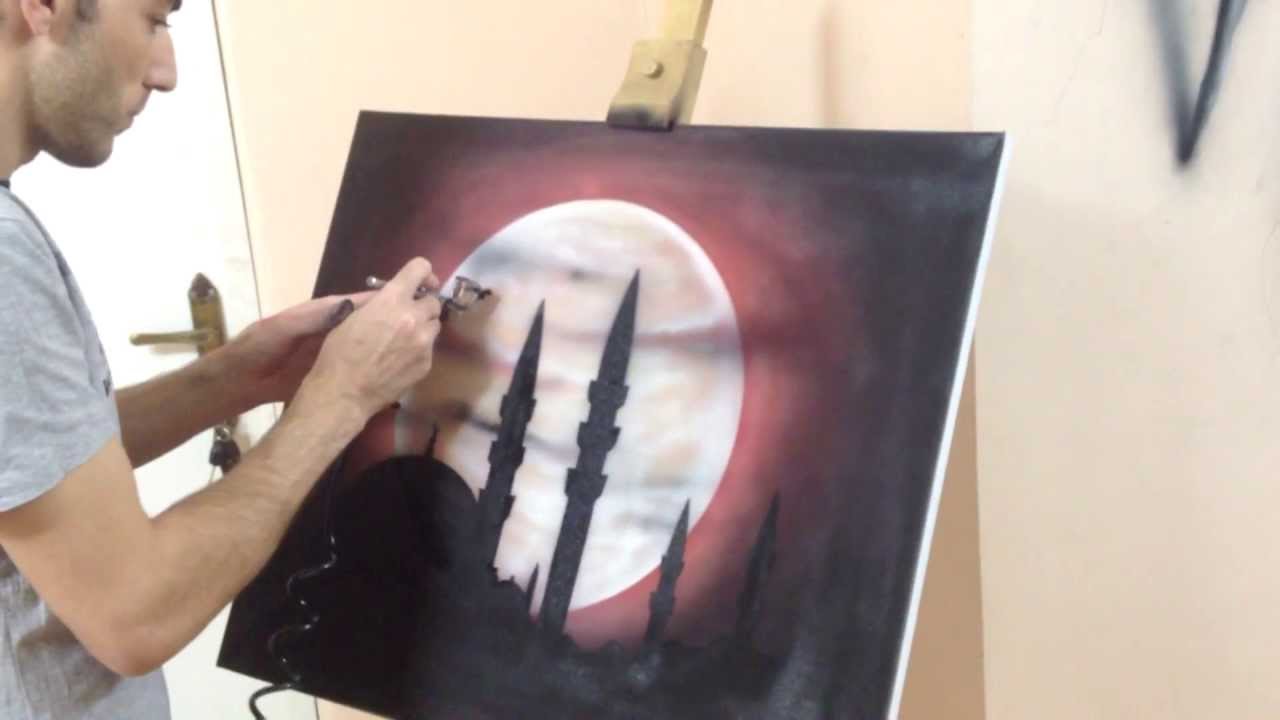 رسم لوحة فنية في 10 دقائق | الرسام أسامة نصر