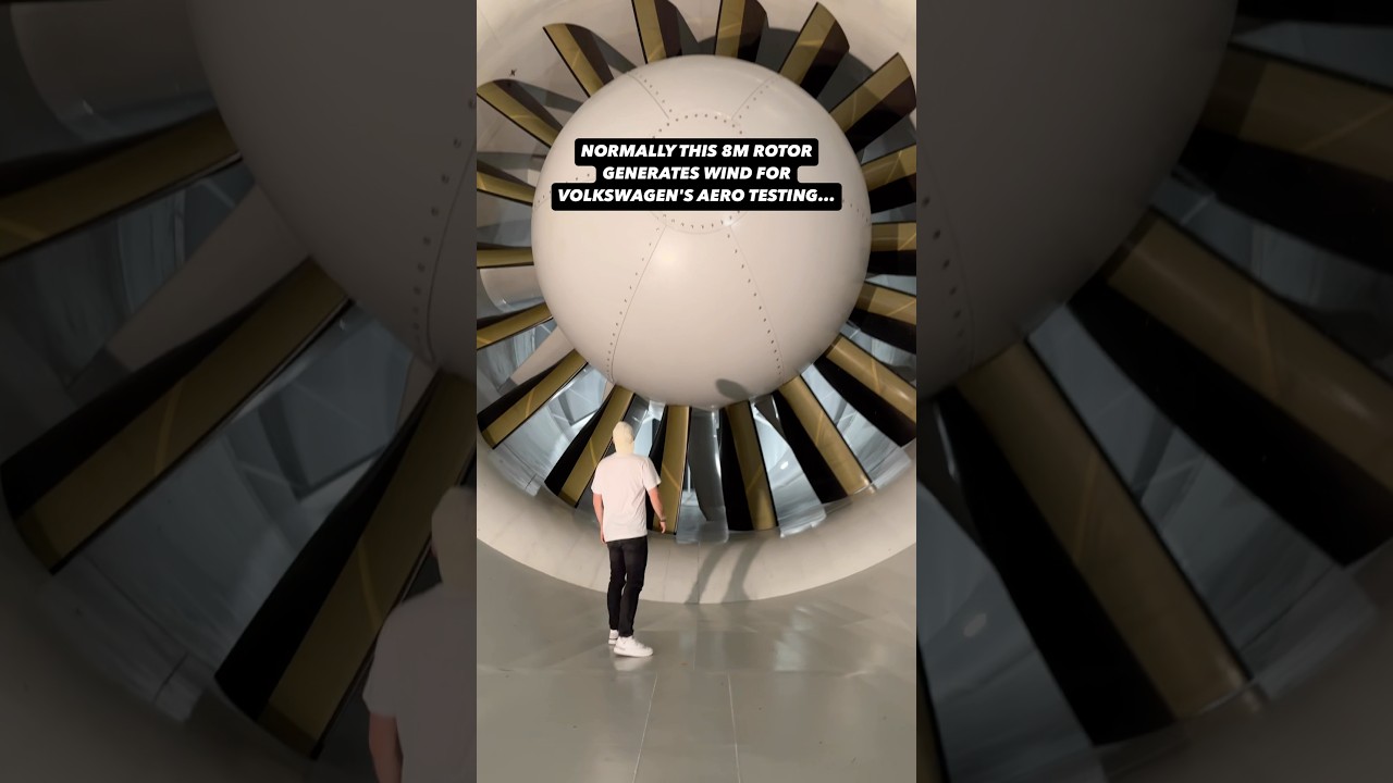 Human vs. 250 km/h wind tunnel😳⚠️ #wind #volkswagen #vw #aerodynamics