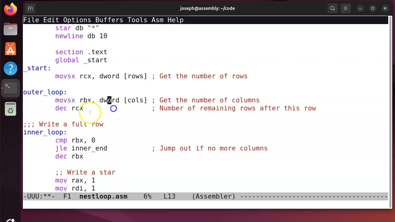 x86-64 Assembly - Nested Loops