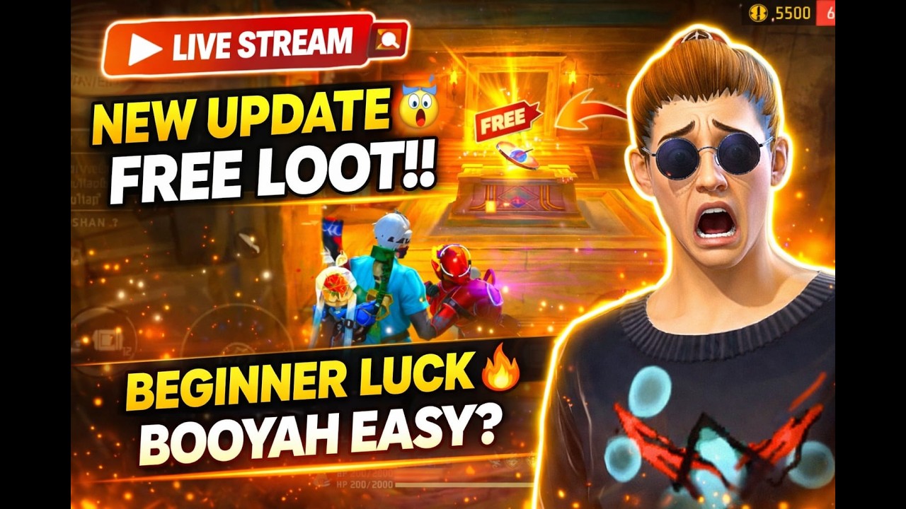 FREE FIRE LIVE 🔴 NEW UPDATE 😱 FREE LOOT + BOOYAH EASY?? 🔥