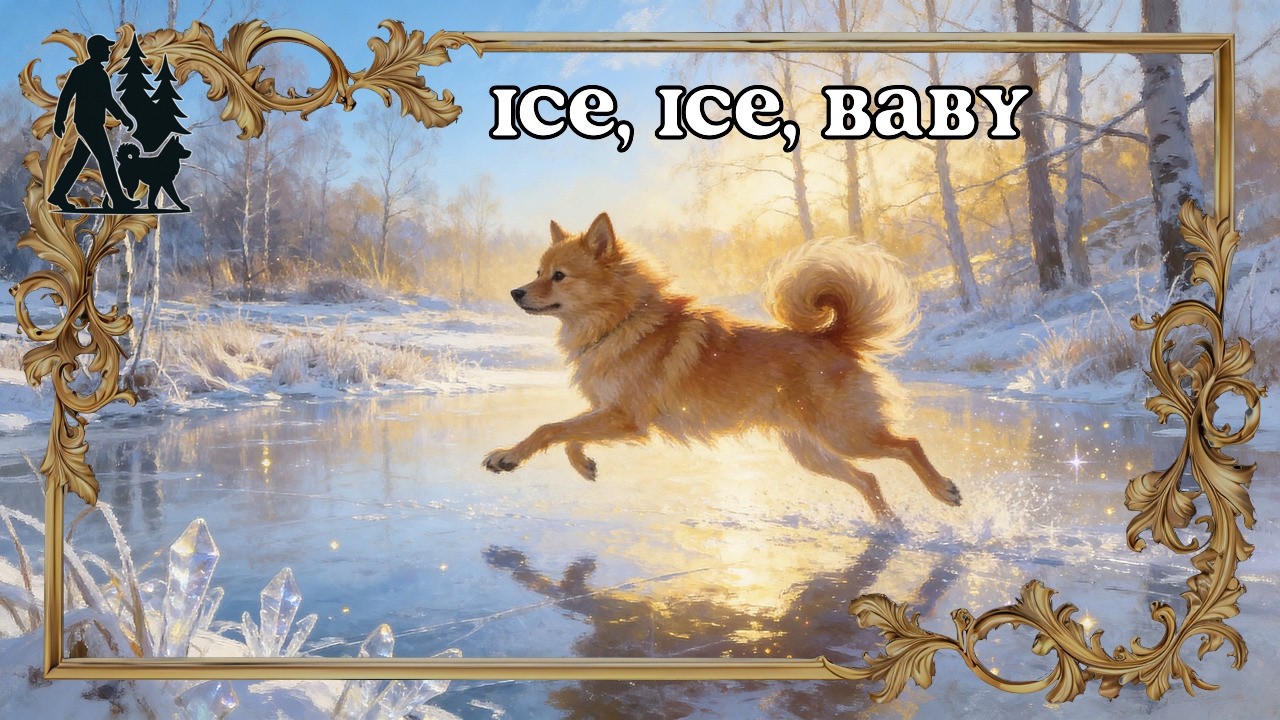 Finnish Spitz Slips on Ice