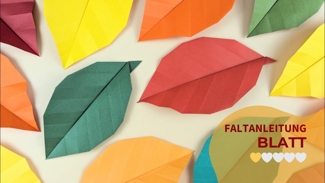 🍂 Herbstliche Bastelidee: Bunte Origami Bl&auml;tter falten🍃