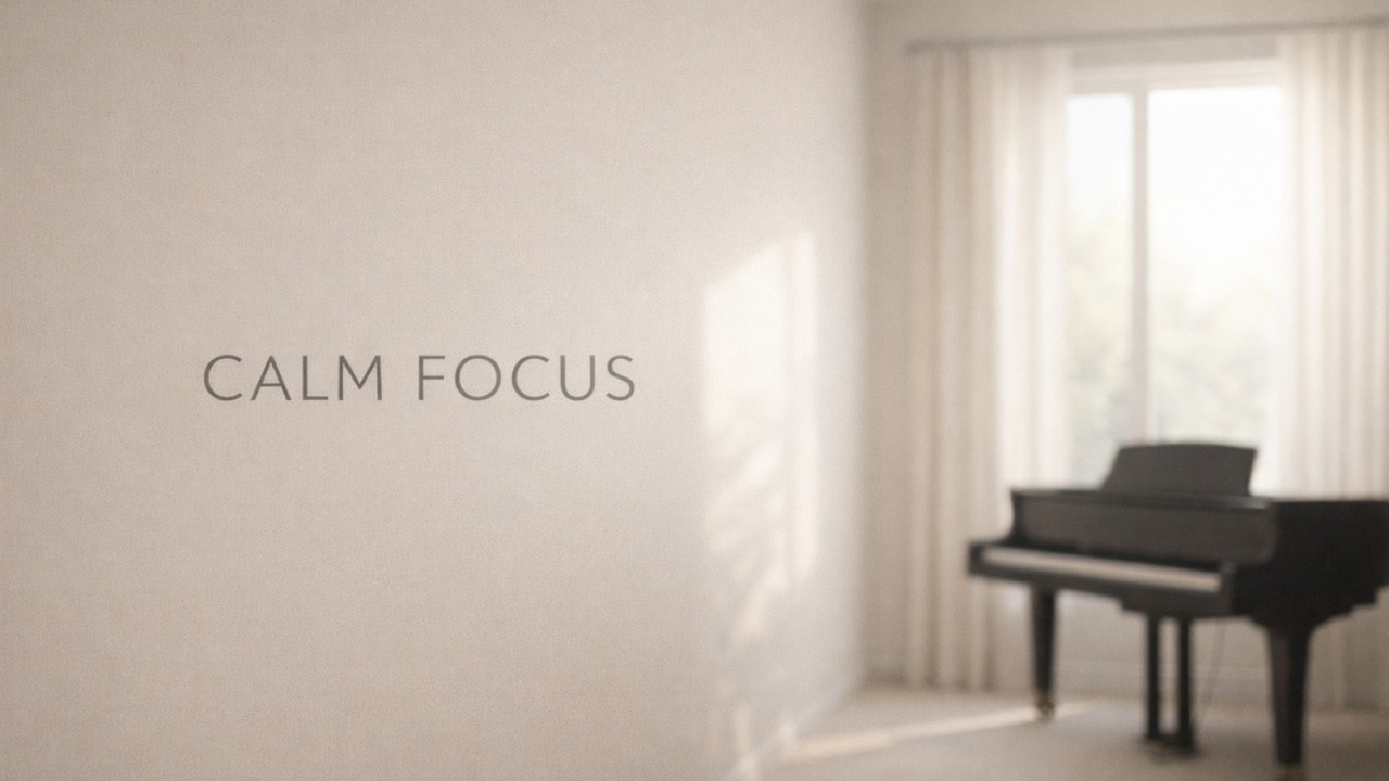 Calm Focus Piano Music with Soft Ambient Background
