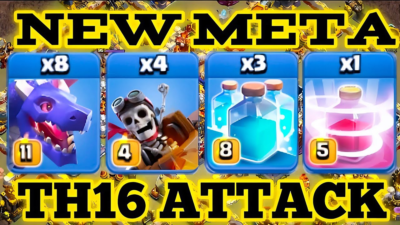 TH16 META HYDRA ATTACK STRATEGY(DRAGON ATTACK) BEST TH16 ATTACK STRATEGY  IN CLASH OF CLANS