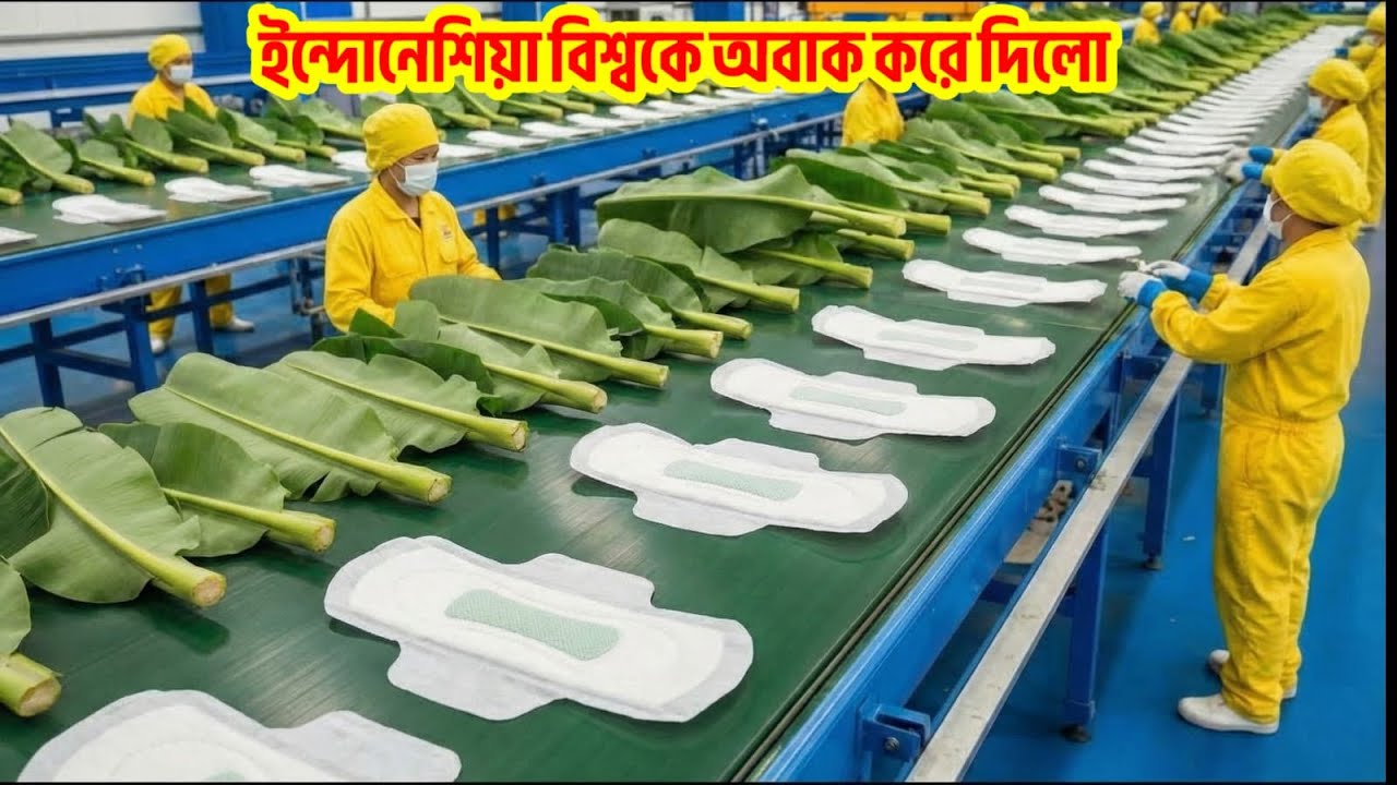 দেখুন লাখ লাখ কলা গাছ দিয়ে কি বানানো হচ্ছে! High Tech Banana Stem Factory & Sanitary Pad Production