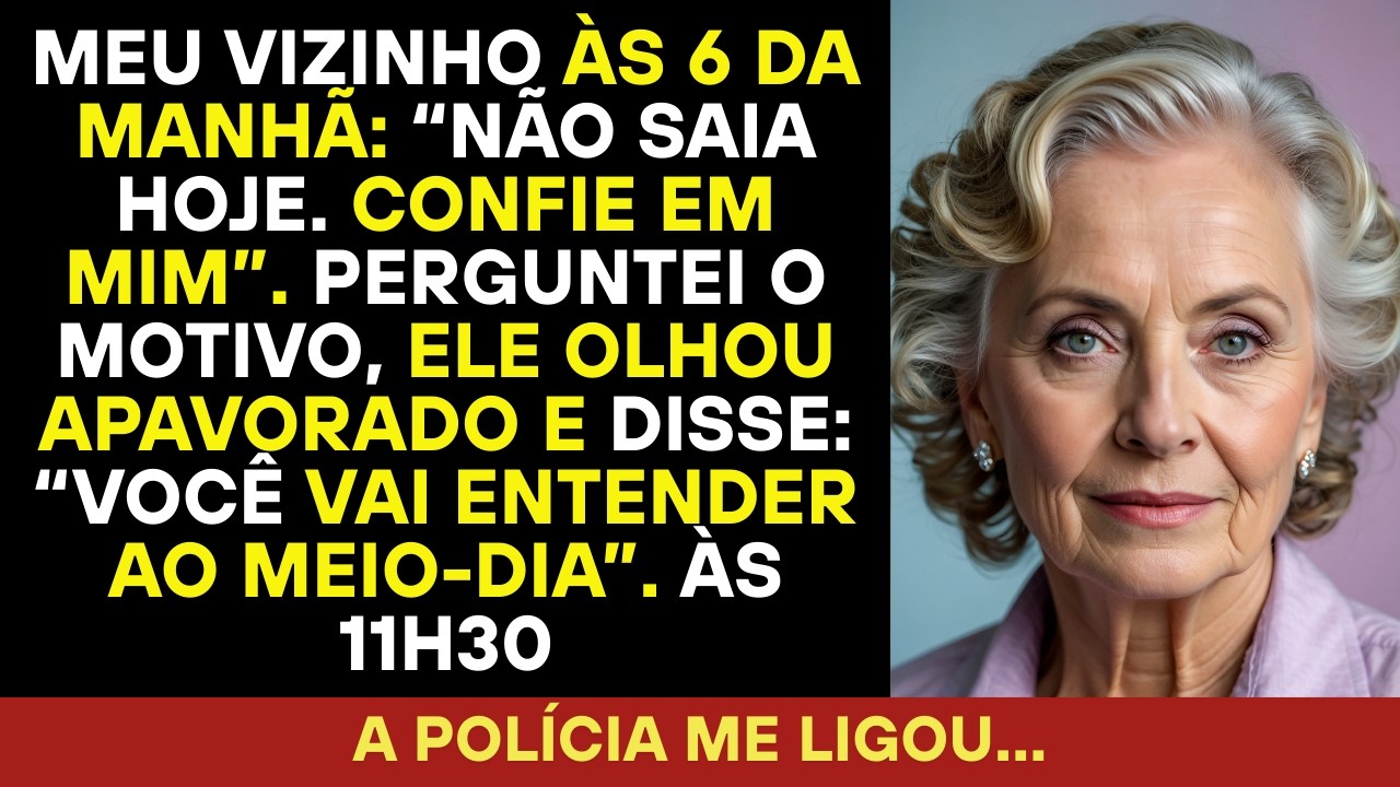 Meu vizinho bateu às seis da manhã: “Não saia hoje. Confie em mim”. Ao meio-dia entendi o motivo