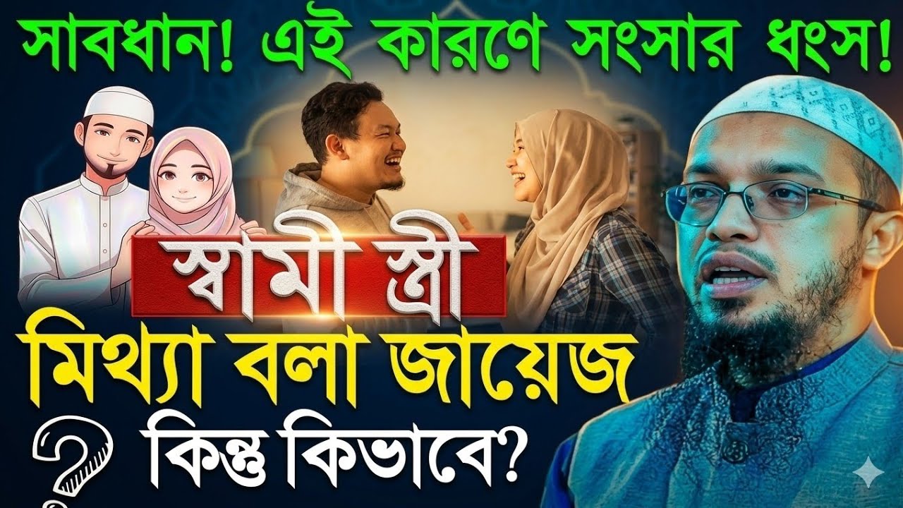 সাবধান এই কারণে সংসার ধংশ হয় স্বামী স্ত্রী মিথ্যা বলা জায়েজ কিন্তু কিভাবে শায়খ আহমাদুল্লাহ