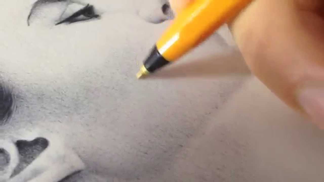 How to draw in Ballpoint Pen (Camille Rowe "Rouge désir" - by Gareth Edwards)