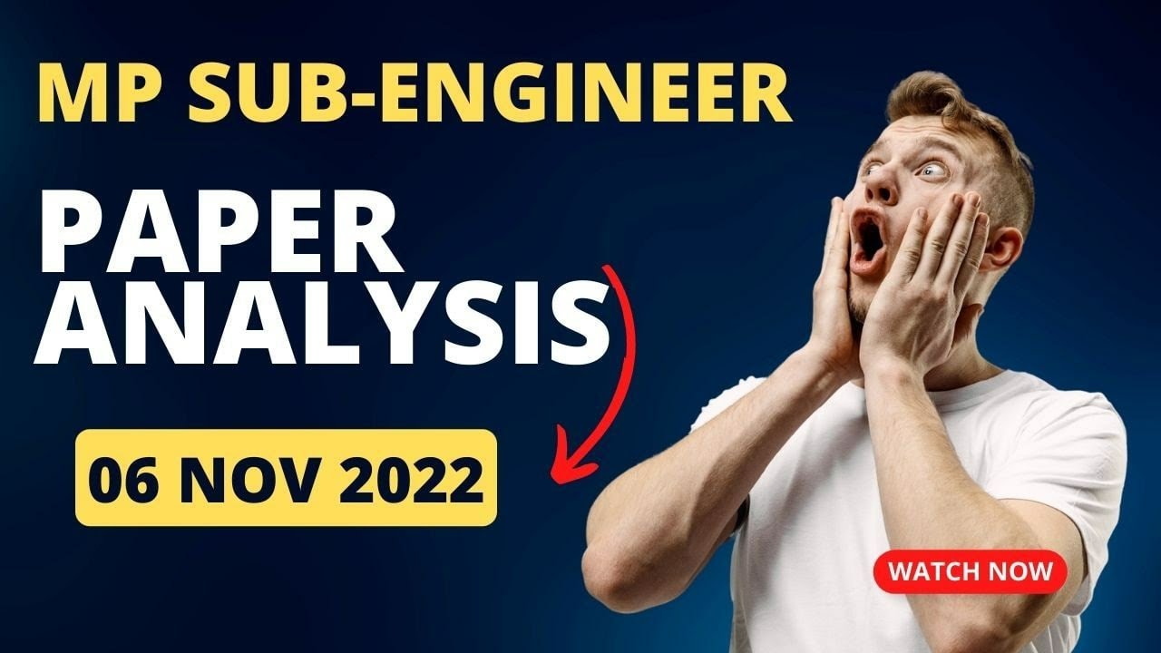 MP SUB-ENGINEER 2022 || 06 Nov first shift Paper Analysis||  #subengineer #suengineerpaperanalysis
