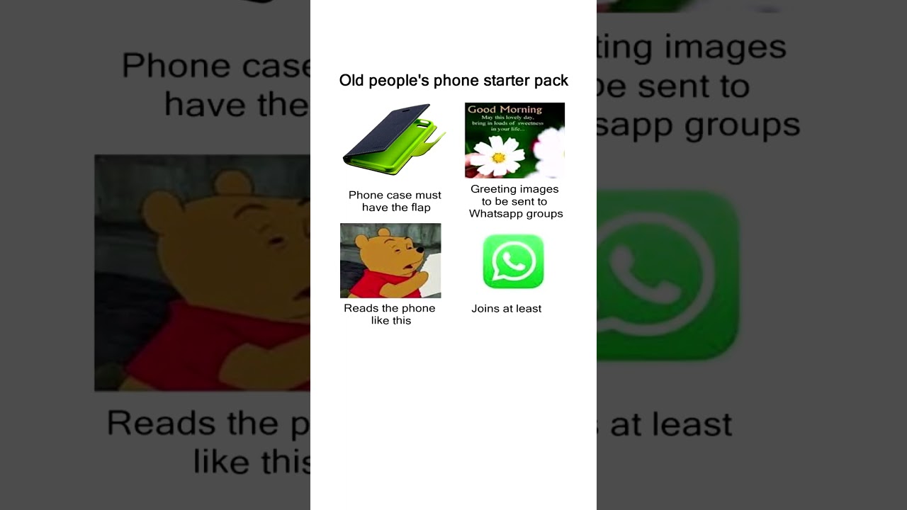 Old people's phone starter pack meme #Memes