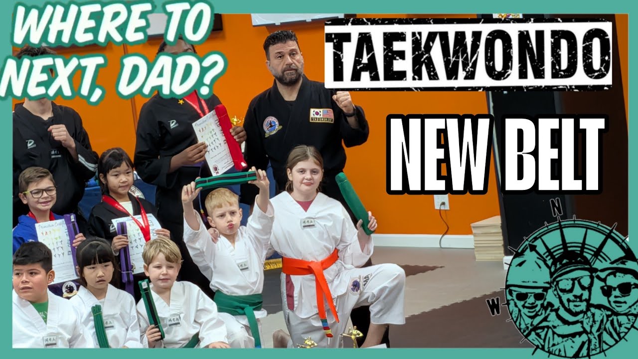 🧭 Green Belt Achieved! The Journey to Black Belt Begins | Our Kids’ Taekwondo Belt Test