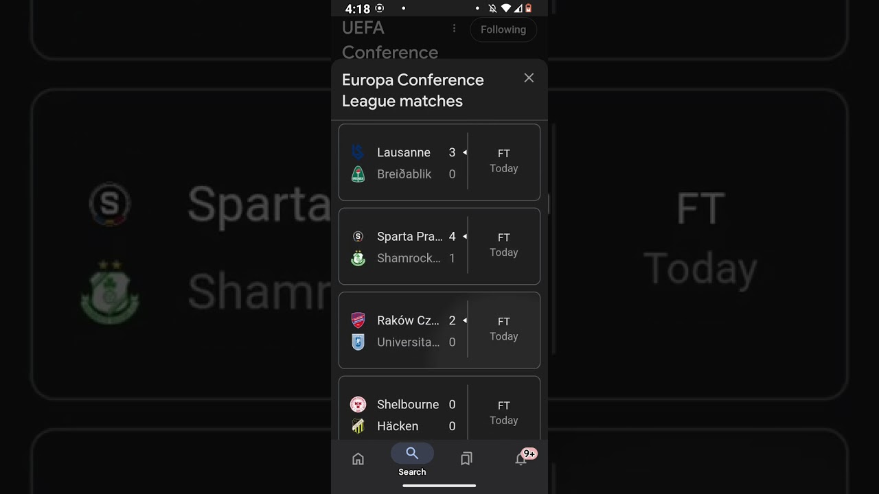 UEFA Europa Conference  League Football Scores #uefaconferenceleague