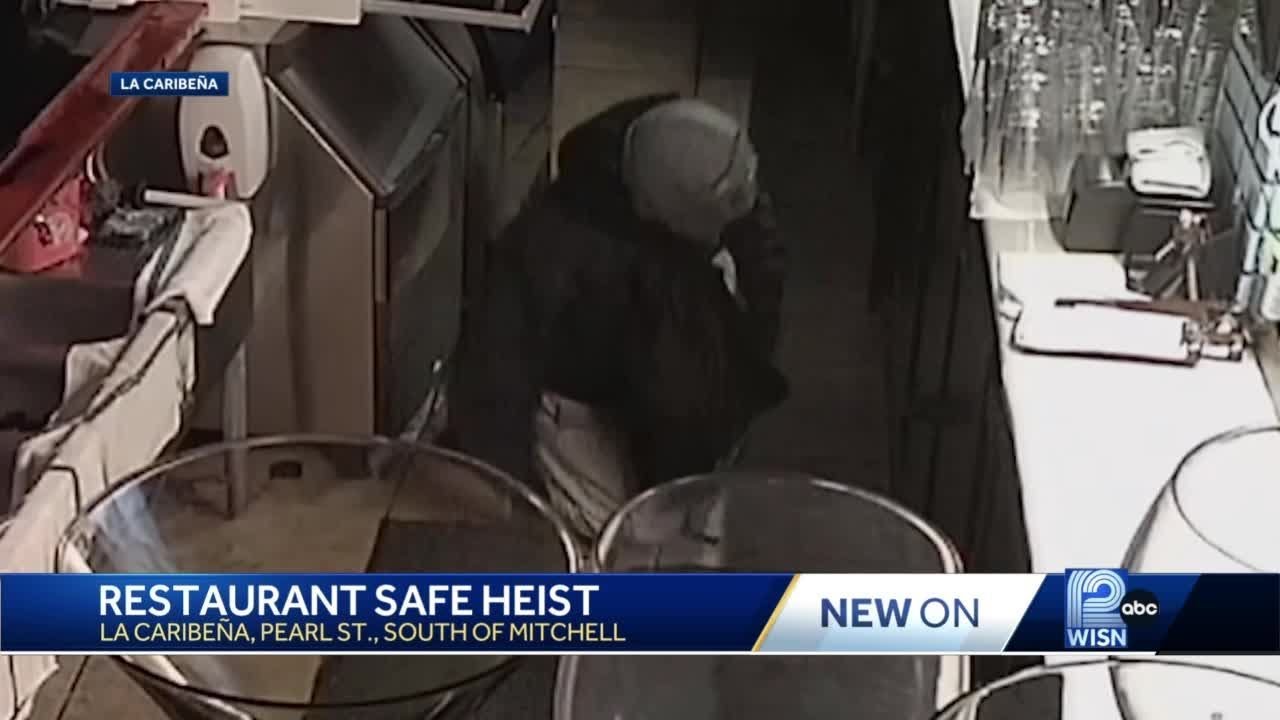 VIDEO: Thief breaks into Milwaukee restaurant, steals 40-pound safe